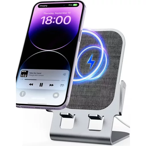 Asztali telefon tartó Qi vezeték nélküli töltővel